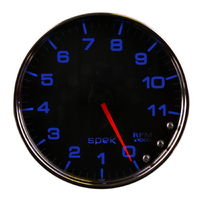 Spek-Pro 5" In-Dash Tachometer (0-11,000 RPM) Black Dial, Chrome Bezel, Clear Lens