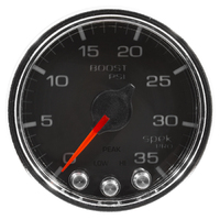 Spek-Pro 2-1/16" Stepper Motor Boost Gauge (0-35 PSI) Black Dial, Chrome Bezel, Clear Lens