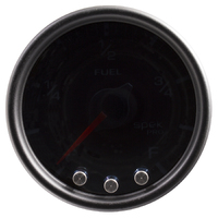 Spek-Pro 2-1/16" Stepper Motor Programmable Fuel Level Gauge (0-300Ω) Black Dial, Black Bezel, Smoked Lens