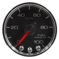 Spek-Pro 2-1/16" Stepper Motor Fuel Pressure Gauge (0-100 PSI) Black Dial, Chrome Bezel, Clear Lens