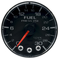 Spek-Pro 2-1/16" Stepper Motor Fuel Pressure Gauge (0-30 PSI) Black Dial, Chrome Bezel, Flat Antiglare Lens