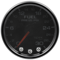 Spek-Pro 2-1/16" Stepper Motor Fuel Pressure Gauge (0-30 PSI) Black Dial, Black Bezel, Smoked Lens