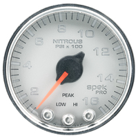 Spek-Pro 2-1/16" Stepper Motor Nitrous Pressure Gauge (0-1600 PSI) Silver Dial, Chrome Bezel, Clear Lens