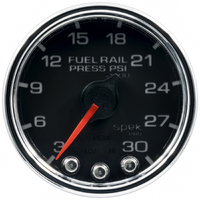 Spek-Pro 2-1/16" Stepper Motor Fuel Rail Pressure Gauge (3-30K PSI) Black Dial, Chrome Bezel, Clear Lens