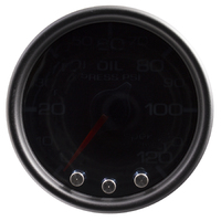 Spek-Pro 2-1/16" Stepper Motor Oil Pressure Gauge (0-120 PSI) Black Dial, Black Bezel, Smoked Lens