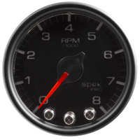 Spek-Pro 2-1/16" In-Dash Tachometer (0-8,000 RPM) Black Dial, Black Bezel, Clear Lens