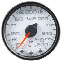 Spek-Pro 2-1/16" Stepper Motor Transmission Temperature Gauge (100-300 °F) White Dial, Black Bezel, Clear Lens