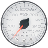 Spek-Pro 2-1/16" Stepper Motor Transmission Temperature Gauge (100-300 °F) White Dial, Black Bezel, Flat Antiglare Lens