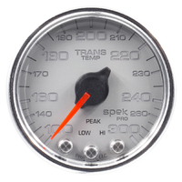 Spek-Pro 2-1/16" Stepper Motor Transmission Temperature Gauge (100-300 °F) Silver Dial, Chrome Bezel, Clear Lens