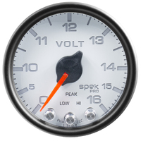 Spek-Pro 2-1/16" Stepper Motor Digital Voltmeter (0-16V) White Dial, Black Bezel, Clear Lens