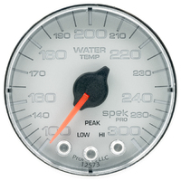 Spek-Pro 2-1/16" Stepper Motor Water Temperature Gauge (100-300 °F) Silver Dial, Chrome Bezel, Flat Antiglare Lens