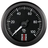 Stack 52mm Pro Stepper Motor Oil Pressure Gauge (0-100 PSI 1/8" NPTF Male)