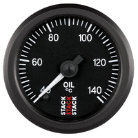 Stack 52mm Pro Stepper Motor Oil Temp Gauge (40-140 °C, 1/8" NPTF Male)