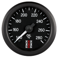 Stack 52mm Pro Stepper Motor Oil Temp Gauge (140-280 °F/1/8" NPTF Male)