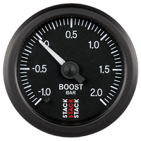 Stack 52mm Pro Stepper Motor Boost Pressure Gauge inc T-Fitting (-1 To +2 Bar)