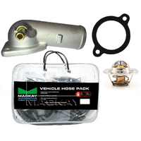 AU Falcon 4.0 Thermostat Housing Water Inlet, Full Hose & Thermostat Kit - 6 Cylinder OHC