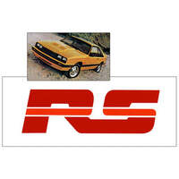 1979-84 Ford Mercury Capri Fender or Hood "RS" Decal (2.5" x 7.5") Red/Orange