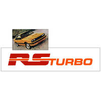 1984 Ford Mercury Capri 'RS Turbo' Fender Or Trunk Decal (Approx Size 125" x 9" Long) Red/Orange