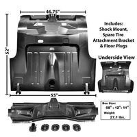 1971 - 1973 Mustang Fastback Trunk Floor Assembly