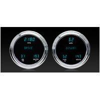 Universal 4.75" Round Designer Series Digital Gauge (Metric) Teal Display