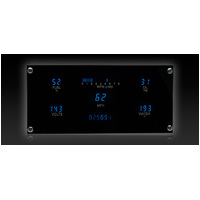 Universal 3.8" x 8.1" Rectangle Digital Gauge (Metric) Blue Display