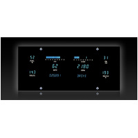 Universal 4.6" x 10" Rectangle Digital Gauge (Metric) Teal Display