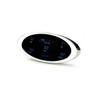 Universal 4" x 9.5" Elliptical Digital Instrument (Metric) Brushed Satin Bezel, Blue Display