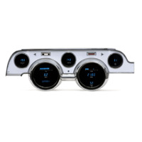 1967 Ford Mustang Digital Instrument System (Metric) - Aluminium Bezel - Blue Display