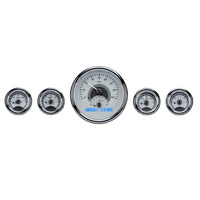 Universal Five Gauge Round MHX Instrument in KPH - Silver Alloy Face, Blue Display