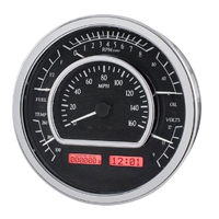 Universal Multi-Level 7.28" Round MHX Analog Gauge (Metric) - Black Alloy Face, Red Display