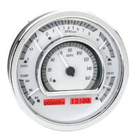 Universal Multi-Level 7.28" Round MHX Analog Gauge (Metric) - Silver Alloy Face, Red Display