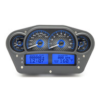 Universal 6" x 10.75" Competition Analog MHX Gauge Panel (Metric) Carbon Fibre Face, Blue Display