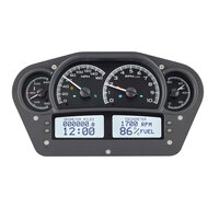 Universal 6" x 10.75" Competition Analog MHX Gauge Panel (Metric) Black Alloy Face, White Display