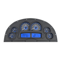 Universal 6 Gauge Competition MHX Gauge Panel (Metric) Carbon Fibre Face, Blue Display