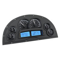 Universal 6 Gauge Competition MHX Gauge Panel (Metric) Black Alloy Face, Blue Display