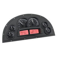 Universal 6 Gauge Competition MHX Gauge Panel (Metric) Black Alloy Face, Red Display