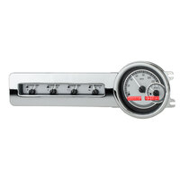 1941-48 Chevy Car MHX Gauge (Metric) Silver Alloy Face, Red Display