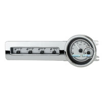 1941-48 Chevy Car MHX Gauge (Metric) Silver Alloy Face, White Display