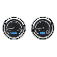 1947-1953 Chevy/GMC Pickup MHX Instruments (Metric) Black Alloy Face, Blue Display