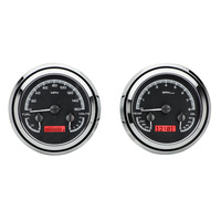 1947-1953 Chevy/GMC Pickup MHX Instruments (Metric) Black Alloy Face, Red Display