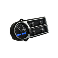 1948-50 Ford Truck MHX Instruments (Metric) Black Alloy Face, Blue Display