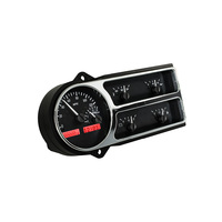 1948-50 Ford Truck MHX Instruments (Metric) Black Alloy Face, Red Display