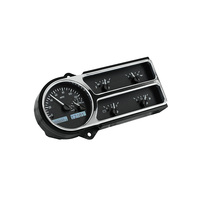 1948-50 Ford Truck MHX Instruments (Metric) Black Alloy Face, White Display