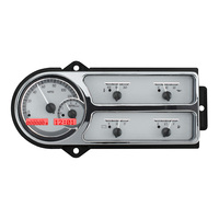 1948-50 Ford Truck MHX Instruments (Metric) Silver Alloy Face, Red Display