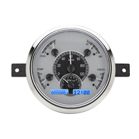 1949-50 Ford Car MHX Instruments (Metric) Silver Alloy Face, Blue Display