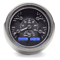 1951 Ford Car MHX Instruments (Metric) Black Alloy Face, Blue Display