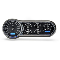 1953-54 Chevy Car MHX Instruments (Metric) Black Alloy Face, Blue Display