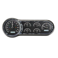 1953-54 Chevy Car MHX Instruments (Metric) Black Alloy Face, White Display