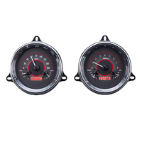 1954 Chevy Pickup MHX Instruments (Metric) Carbon Fibre Face, Red Display