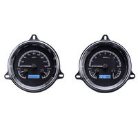 1954 Chevy Pickup MHX Instruments (Metric) Black Alloy Face, Blue Display